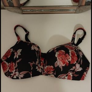 Cacique wireless 42D blk/floral bra